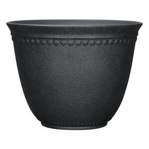 My Texas House Asti Resin Planter - Black, 18" Dia x 13.7" H